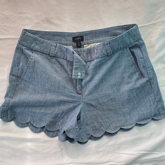 J. Crew Pants - J. Crew Light Blue Chambray Scallop-Hem Shorts